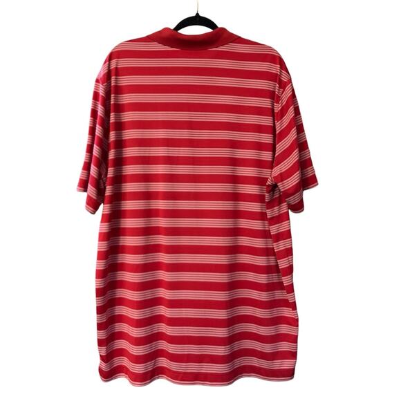 Nike Golf Tour Performance Men's Red/Wht Striped Short Sleeve Polo Casual SZ XXL - Picture 2 of 8